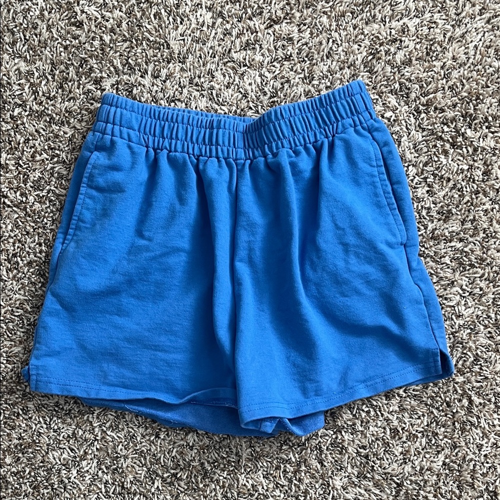Vibrant Blue High Waist Women's sweat Shorts